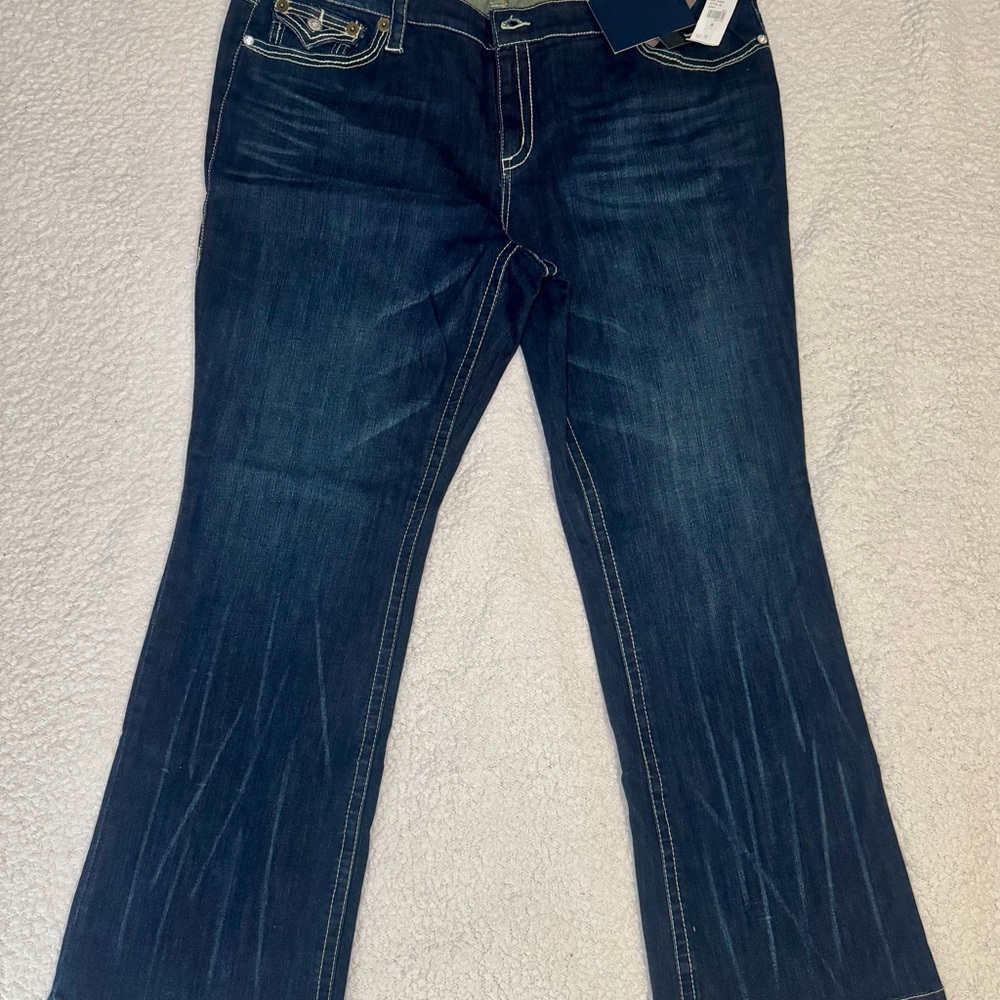 Seven7 Women's Deep Indigo Flare Jeans